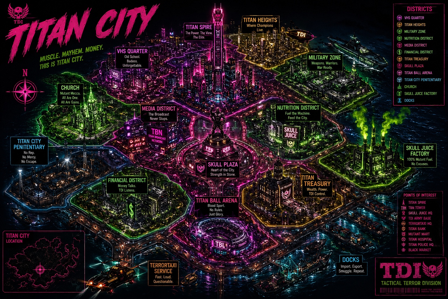 Titan City master map