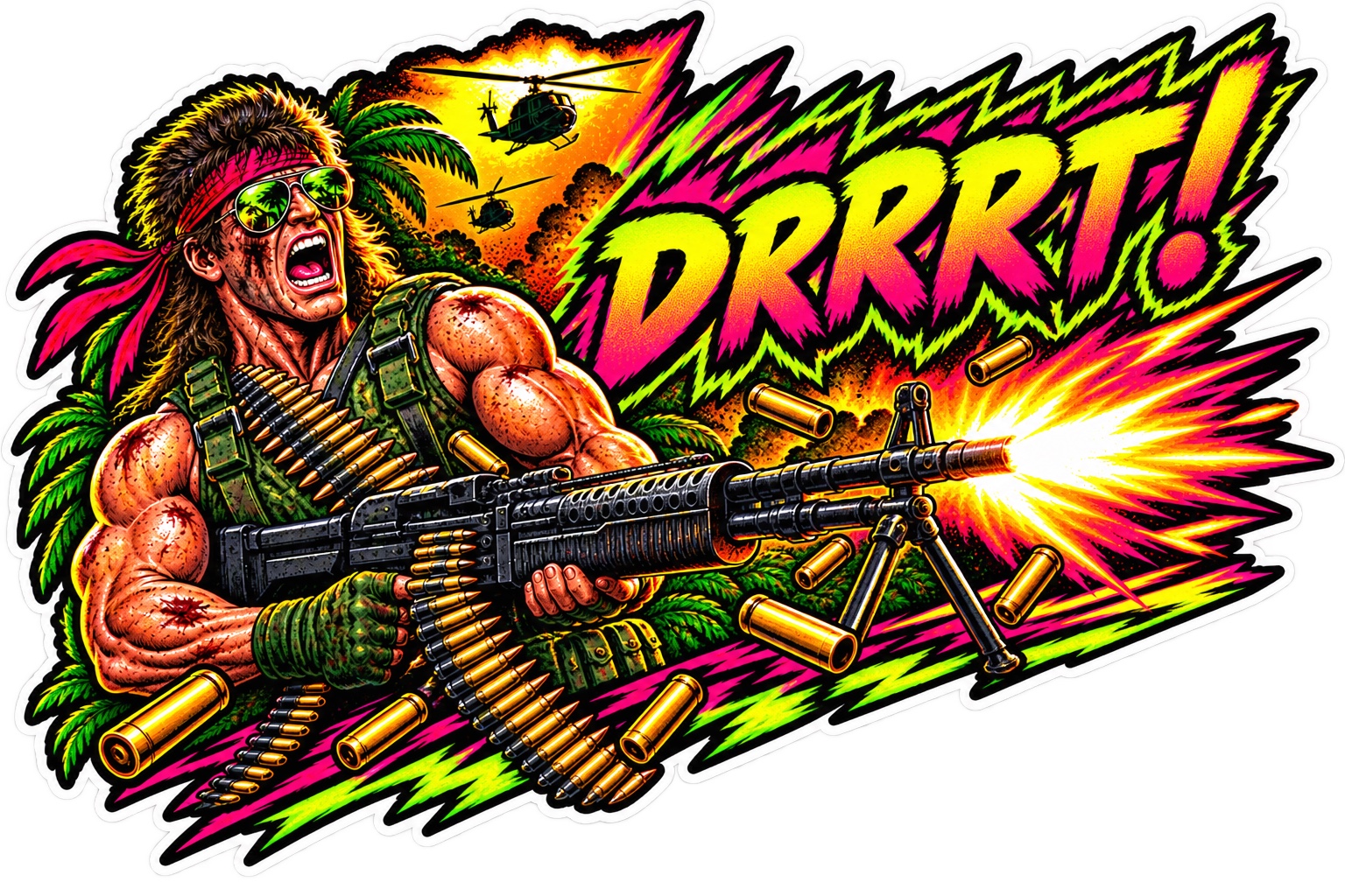 DRRRRT Tactical Terror Division machine gun sticker