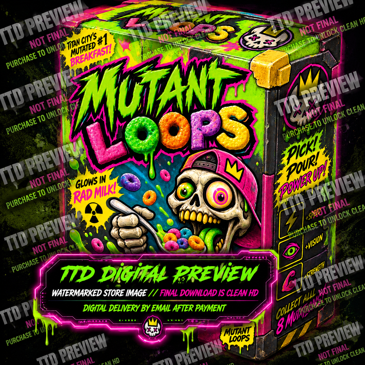 Mutant Loops 1 watermarked digital sticker preview